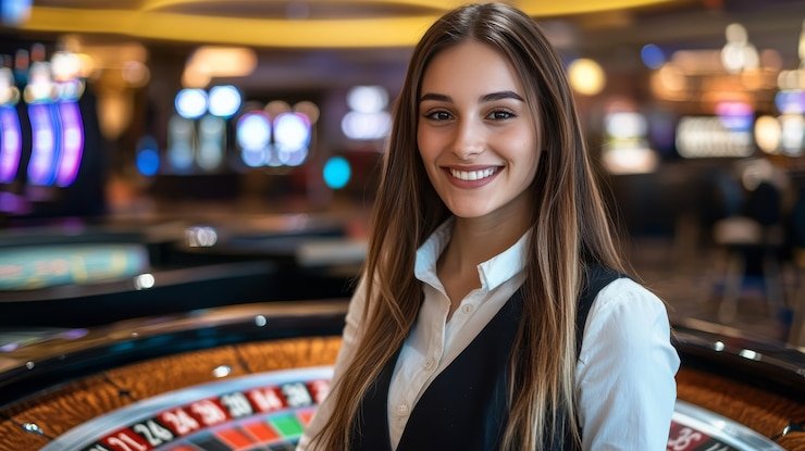kocok arisan live casino studio with professional dealers and multi-camera broadcast setup